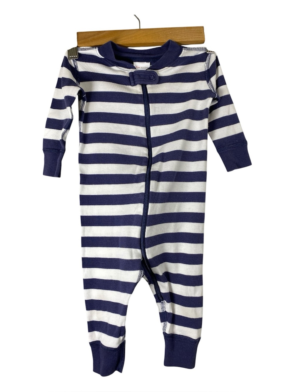 HANNA ANDERSSON One Piece Sleeper Zip up Blue Stripes 6-12 Months